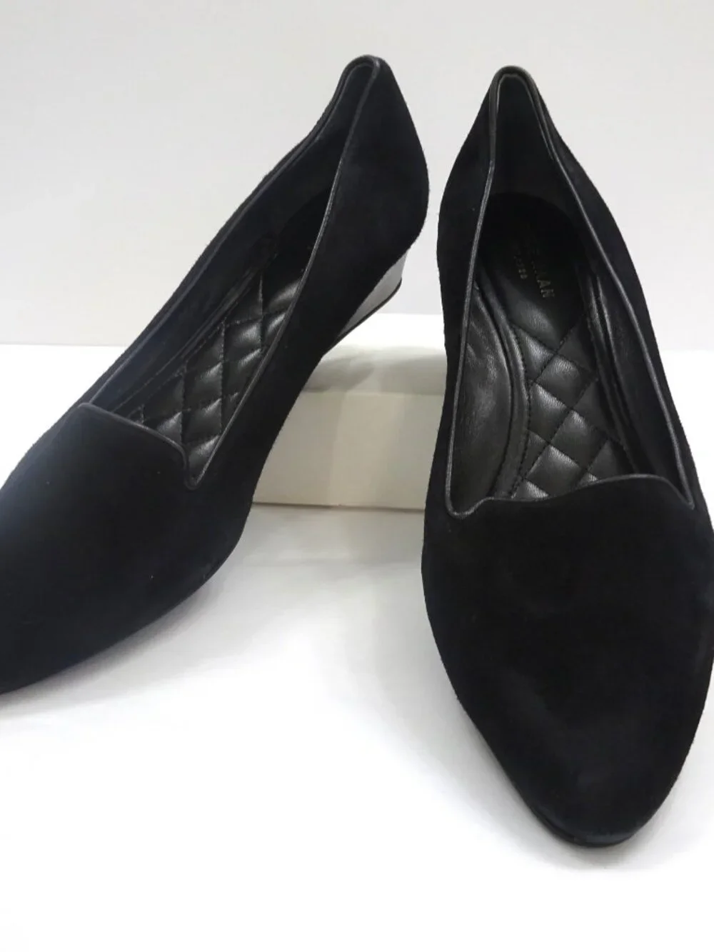 Cole Haan Black Suede Wedge Pumps - Size 9
